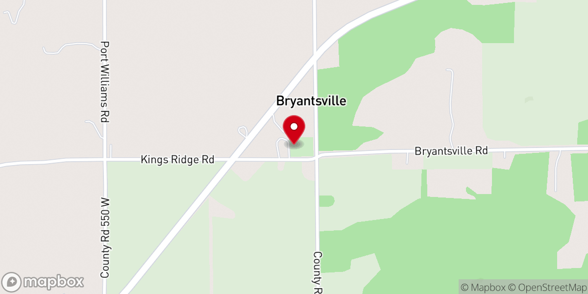 Map showing location of Bryantsville Church of Christ