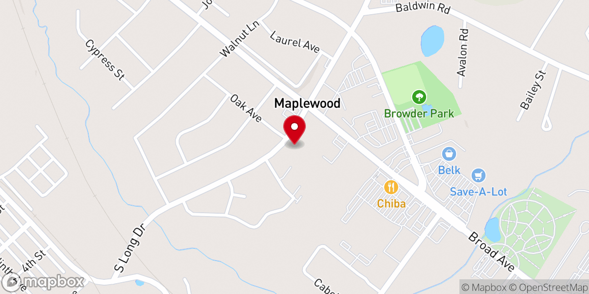 Map showing location of Heritage Baptist Church
