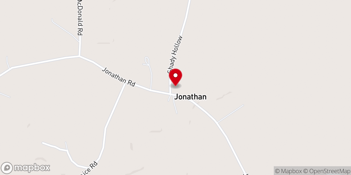 Map showing location of Cedar Grove Baptist Church