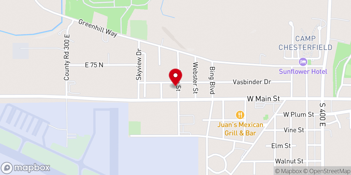 Map showing location of Lake Street Baptist Church