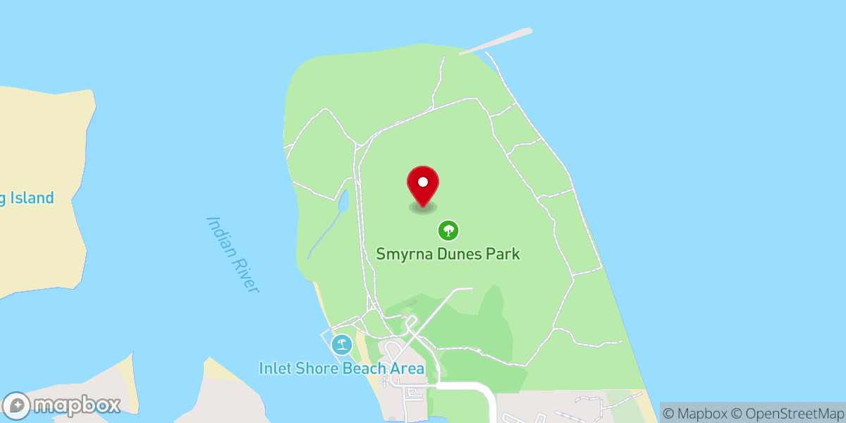 Map showing location of Smyrna Dunes Park