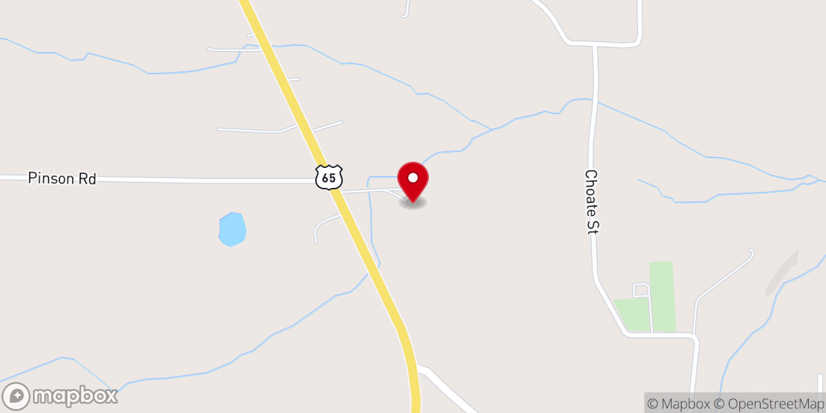 Map showing location of Western Grove Baptist Church