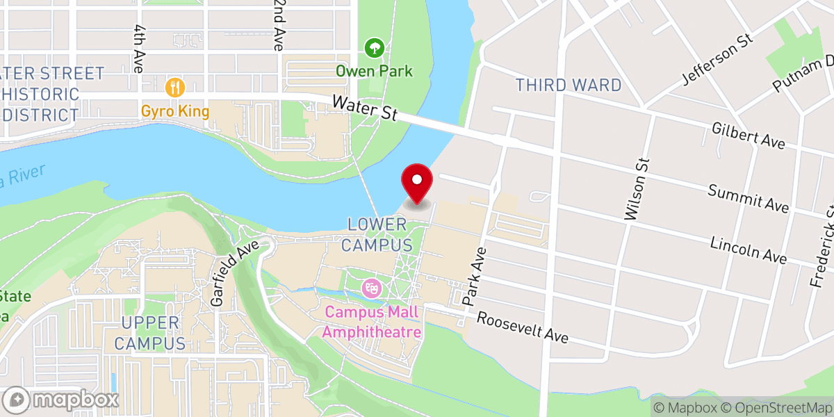 Map showing location of University Lutheran Church