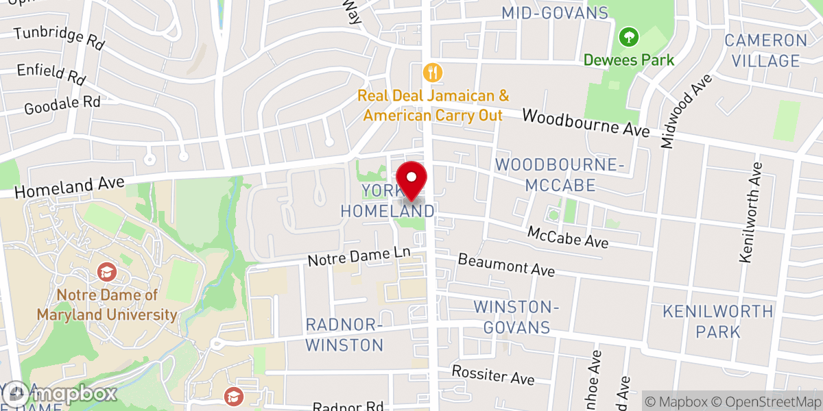 Map showing location of Govans-Boundary Parish United Methodist Church