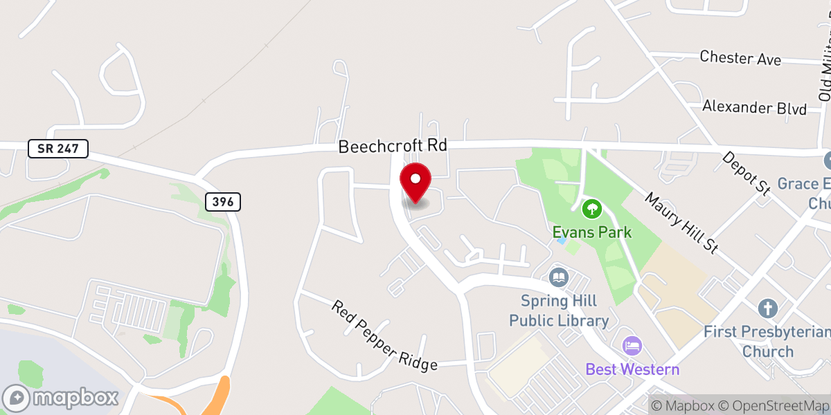Map showing location of Our Savior Church