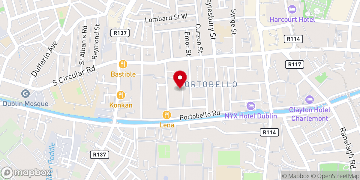 Map showing location of Dublin Vineyard Centre