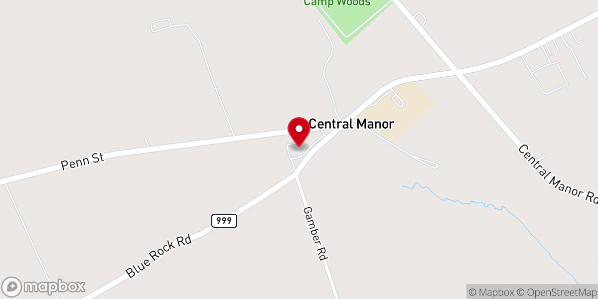 Map showing location of Central Manor Church