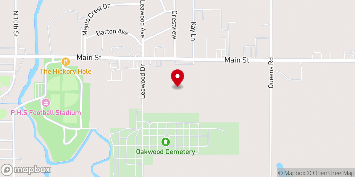 Map showing location of Church of the Nazarene
