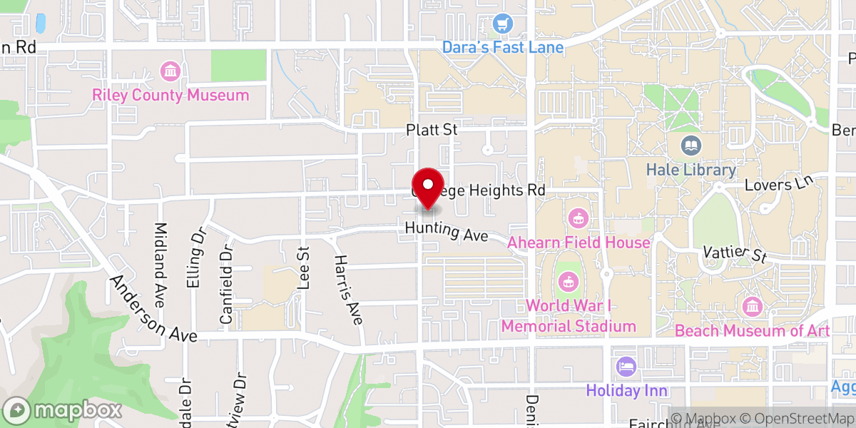 Map showing location of ECM at K-State University