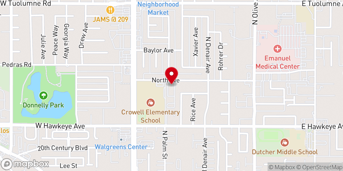 Map showing location of One Church Turlock