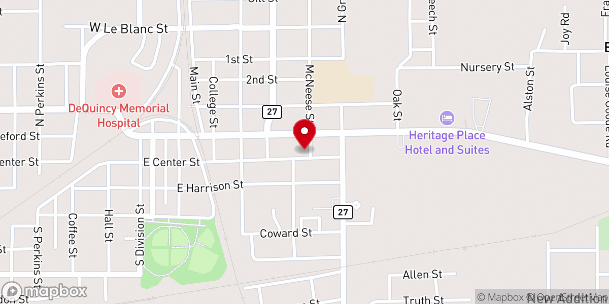 Map showing location of Dequincy Sheriff Department
