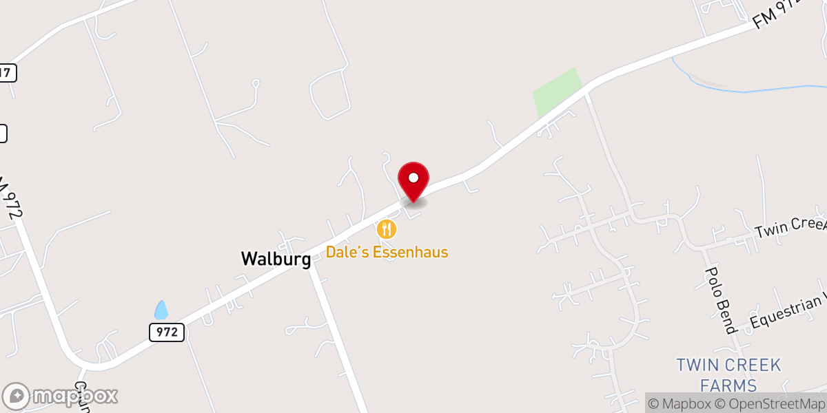 Map showing location of Walburg Community Center