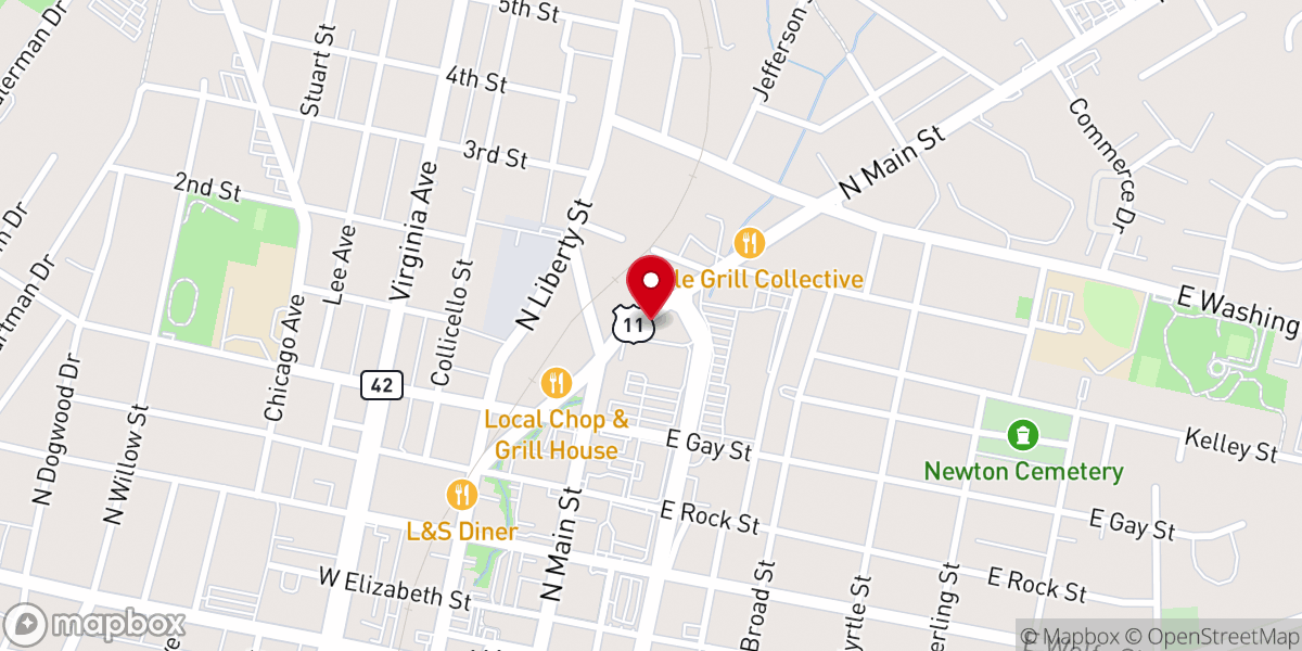Map showing location of Rocktown Apostolic Church