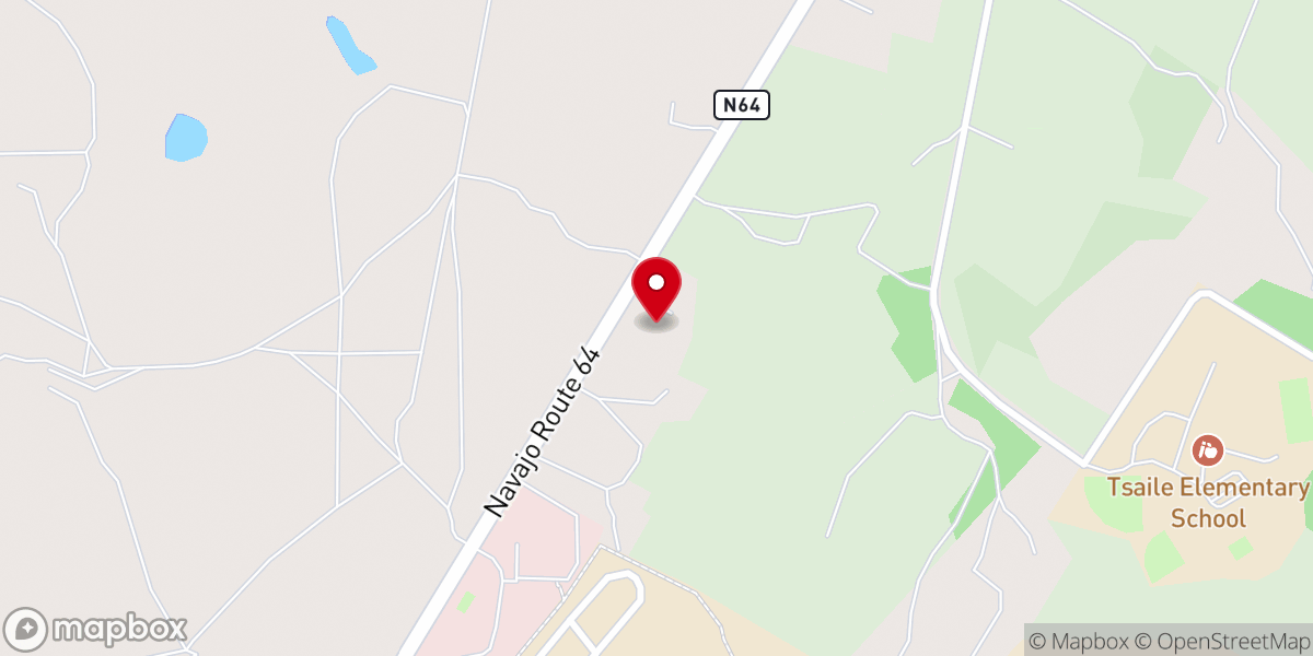 Map showing location of Tsaile Community Church