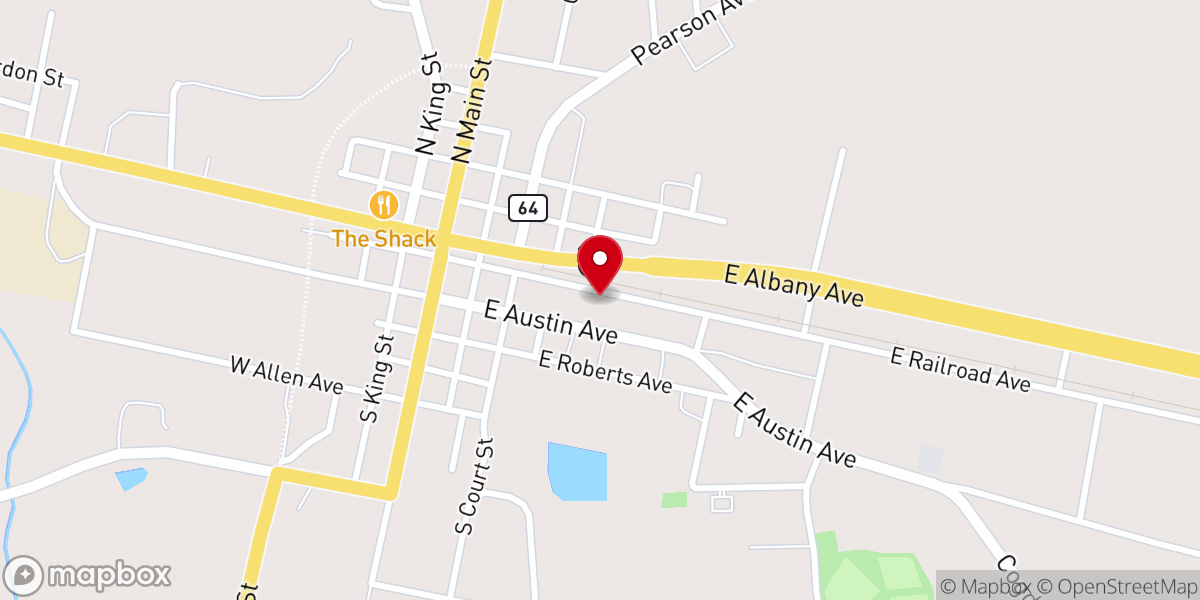 Map showing location of First Baptist Church