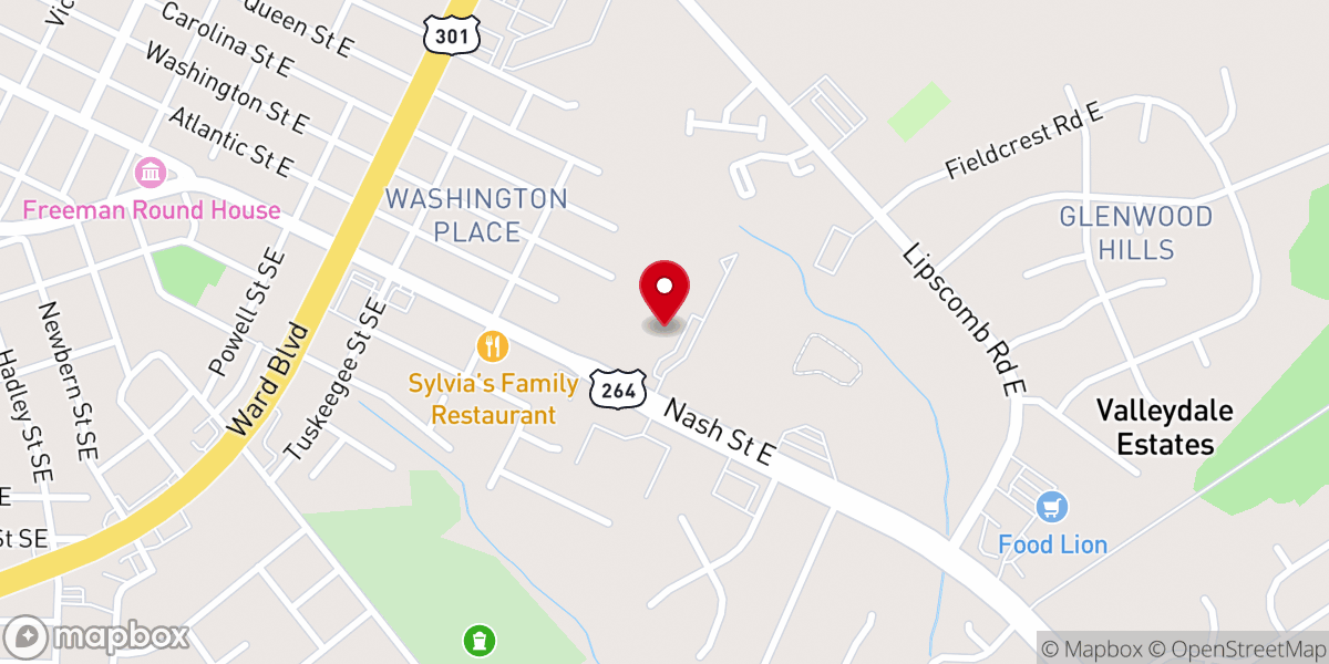 Map showing location of Saint James Christian Church