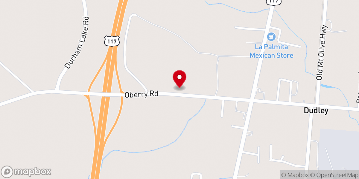 Map showing location of Dudley Christian Church