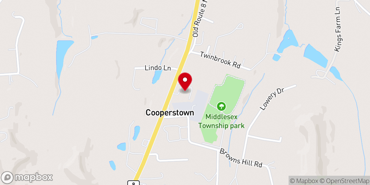 Map showing location of Glade Run Church