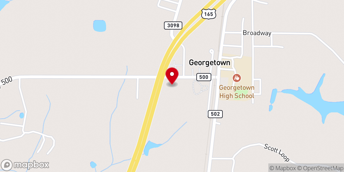 Map showing location of Georgetown Police Department