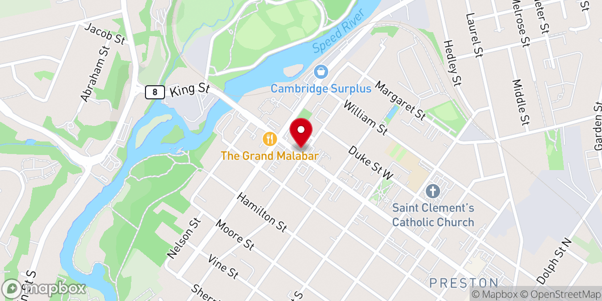 Map showing location of King Street Baptist Church