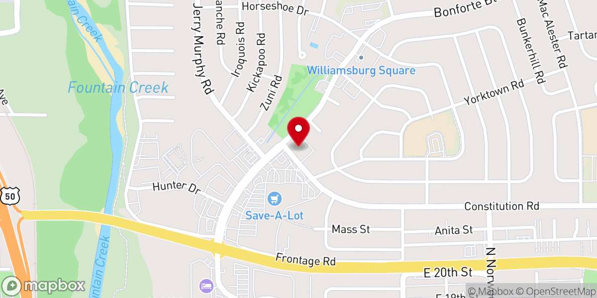 Map showing location of Abundant Life Christian Church