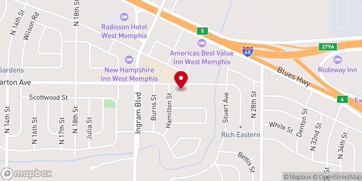 Map showing location of Bethel AME Church