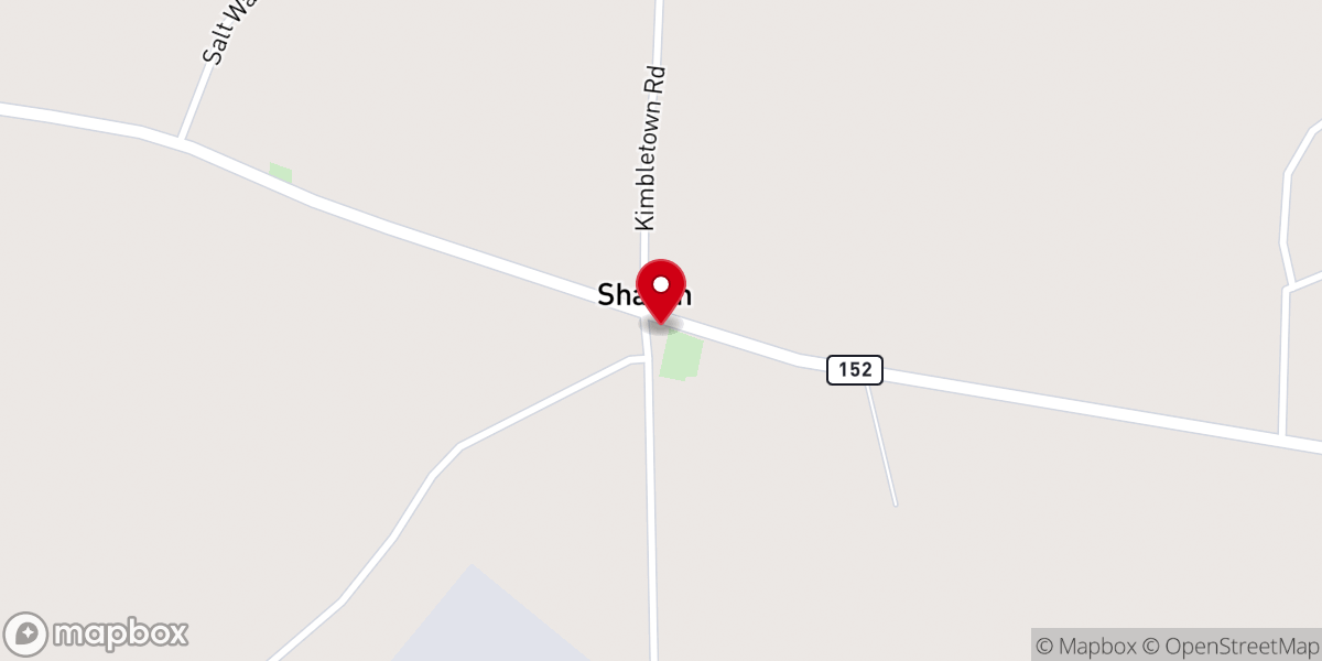 Map showing location of Sharon Baptist Church