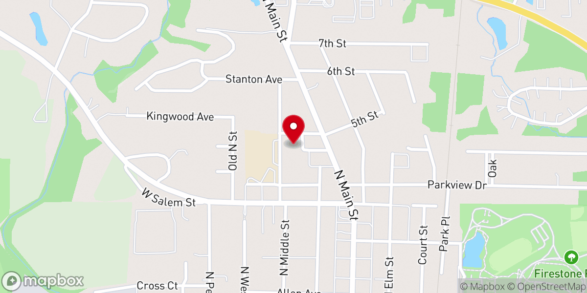 Map showing location of Christian Counseling Associates of Eastern Ohio