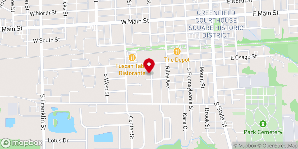 Map showing location of City Church Greenfield Wesleyan