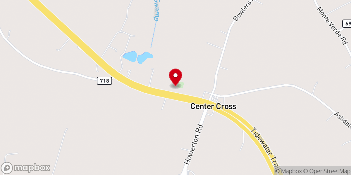 Map showing location of Trinity Baptist Church