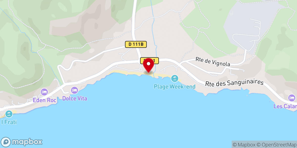 Map showing location of Plage Terre Sacrée