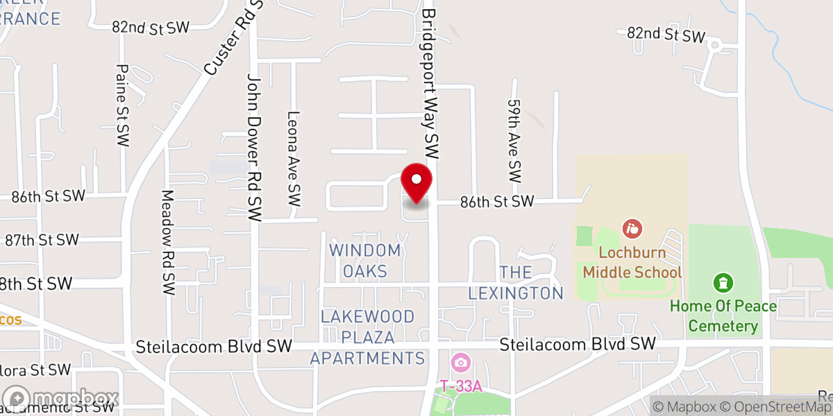 Map showing location of St. John’s Lutheran Church