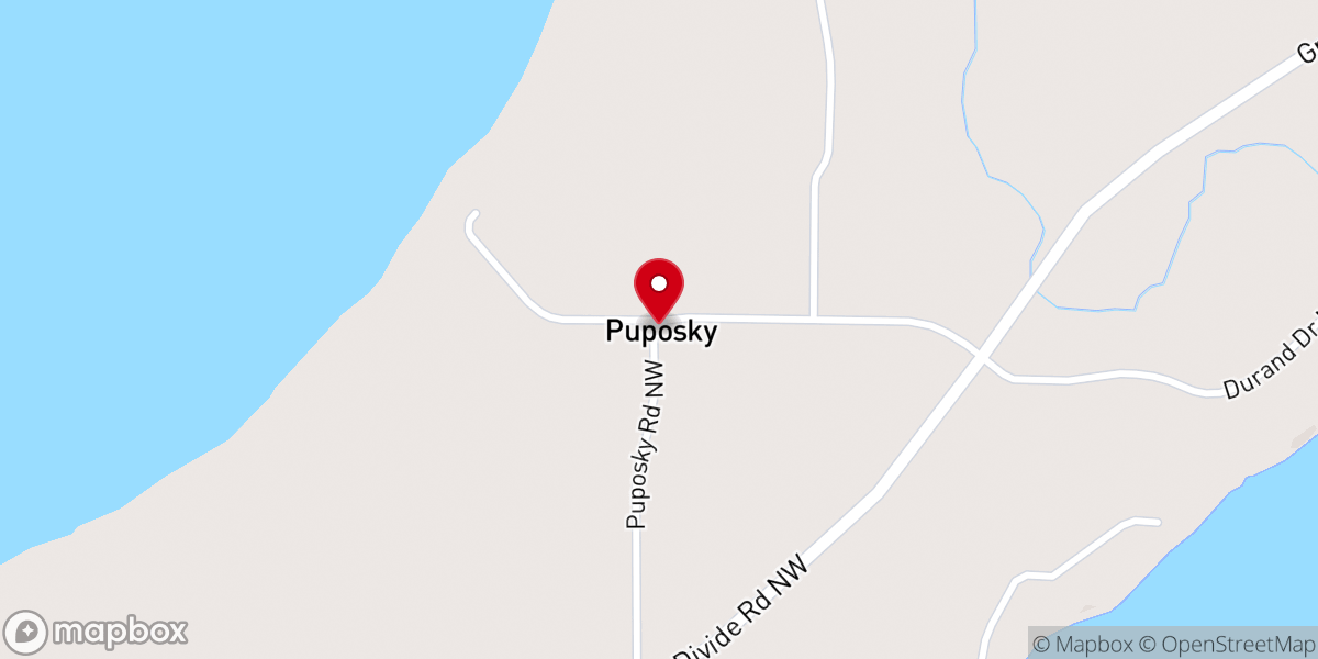 Map showing location of Puposky