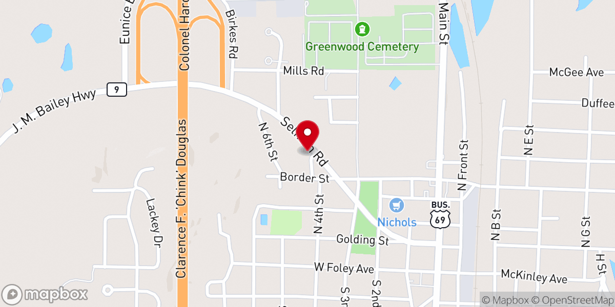 Map showing location of Mr. Doughnut