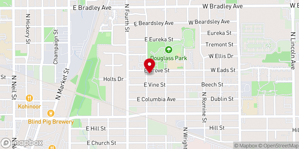 Map showing location of Grove Street Church of God