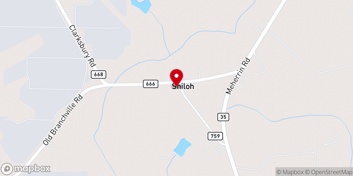 Map showing location of Shiloh Baptist Church