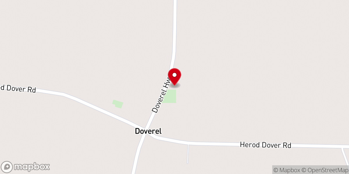 Map showing location of Oak Grove Church