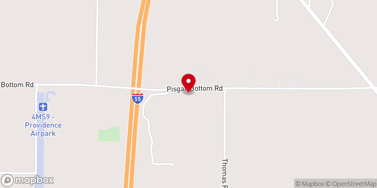 Map showing location of Mt Pisgah MB Church
