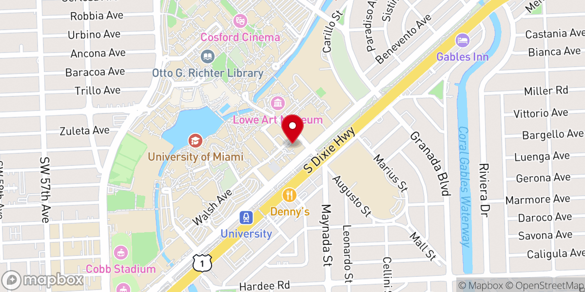 Map showing location of Chapel of the Venerable Bede, Episcopal Church Center at University of Miami