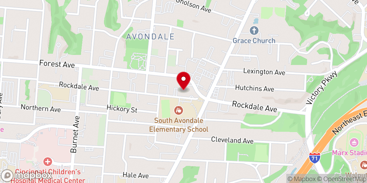 Map showing location of Peace Baptist Church