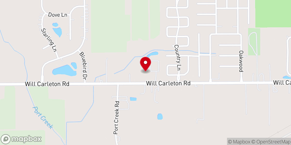 Map showing location of Kirby Free Will Baptist Church