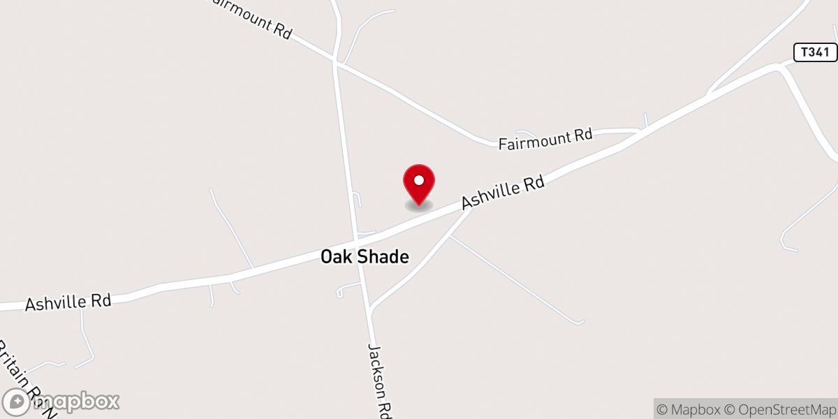 Map showing location of Oak Shade Mennonite Church