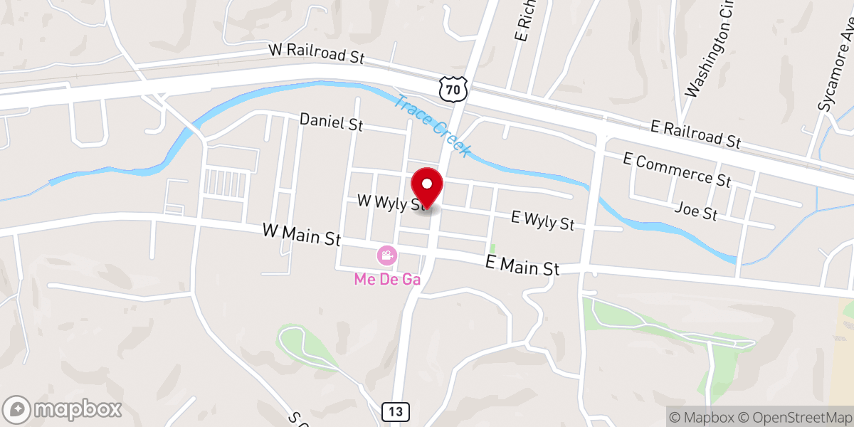Map showing location of American Legion Post #34
