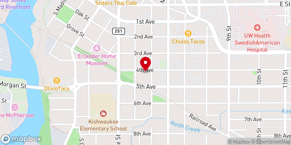 Map showing location of Five Gates Church
