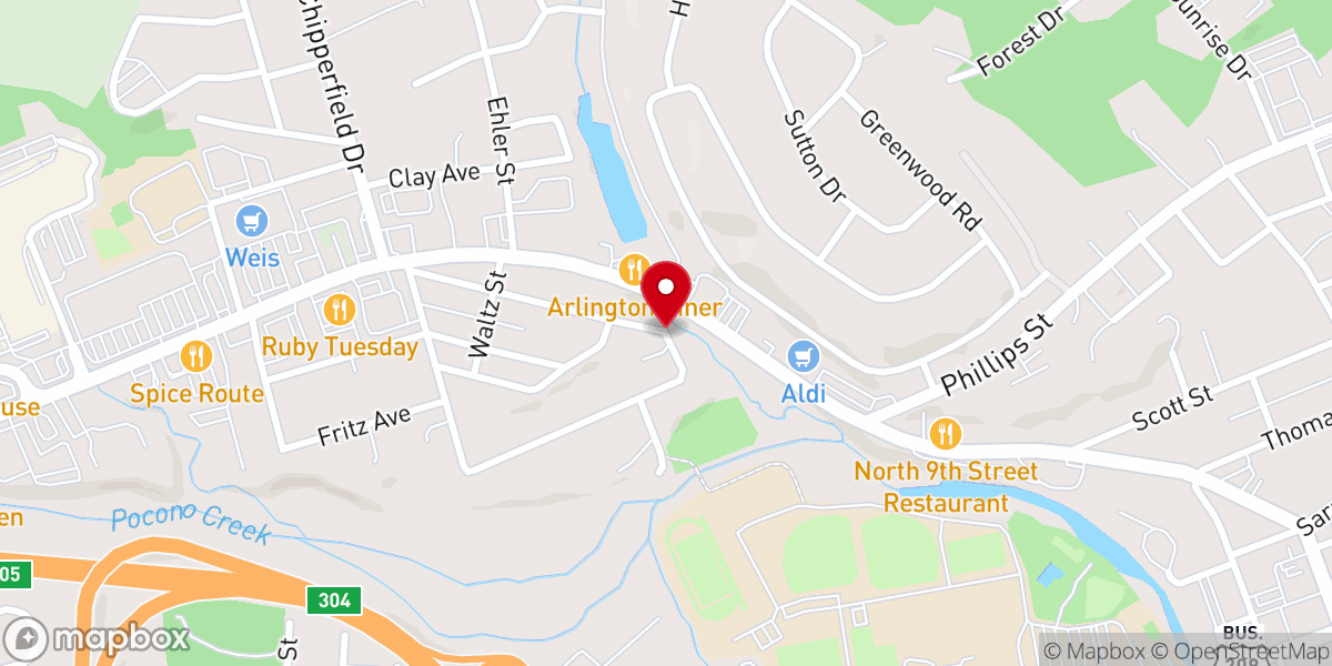 Map showing location of Trinity Baptist Church