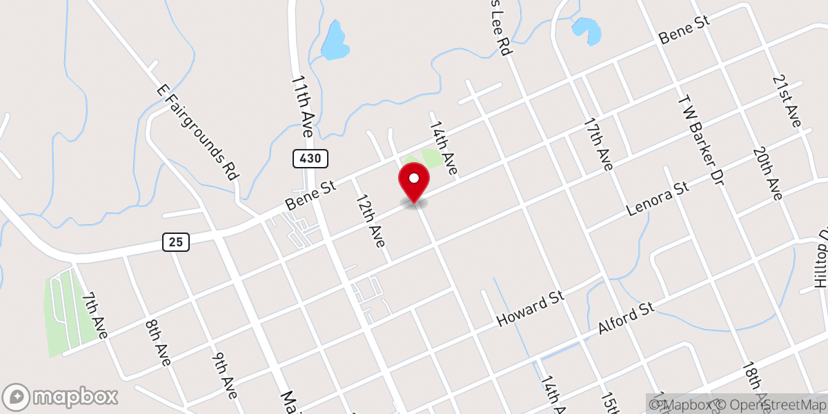 Map showing location of Outreach Full Gospel Baptist