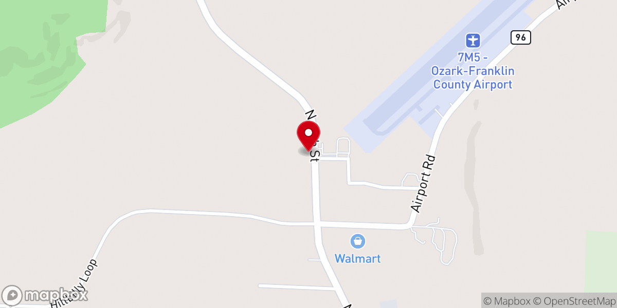 Map showing location of Clear Creek Baptist Association