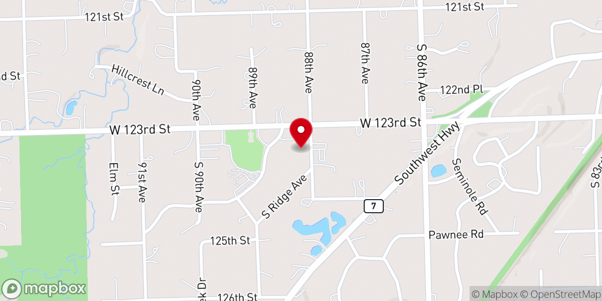 Map showing location of Palos Community Church