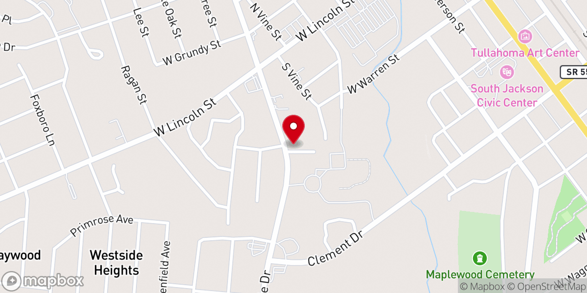 Map showing location of Westside Church of the Nazarene