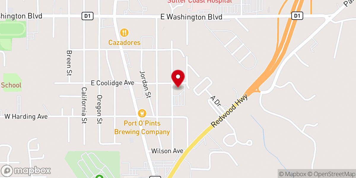 Map showing location of Cornerstone Assembly of God